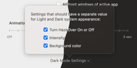 Dark Mode settings