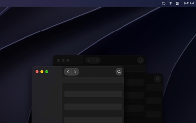 Background windows dimmed, Dark Mode